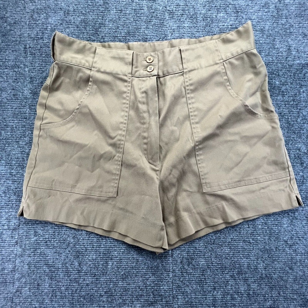 Vtg 60s Woolrich Shorts Womens 18 (Actual 12) Tan Brown Stretch Fabric Outdoor